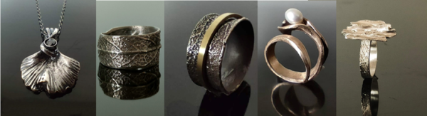 voorbeelden van sieraden van zilverklei