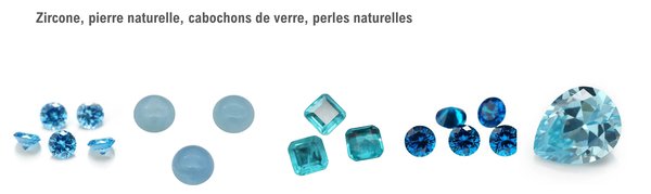 Zircone, pierre naturelle, cabochons de verre, perles naturelles