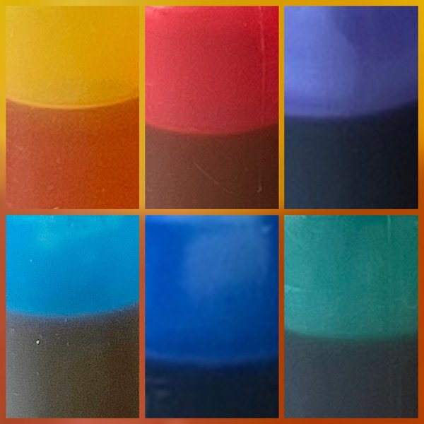 Set met 6 kleuren vloeibaar pigment voor UV en LED-Resin, Acrylhars, Epoxyhars