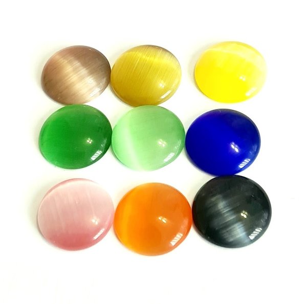 Glas cabochon rond 14 m.Donker groen