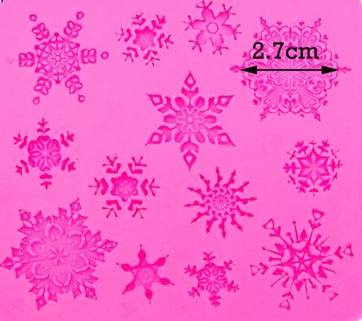 Siliconen mal verschillende sneeuwvlokken, ijskristallen  9,3*6,8 cm