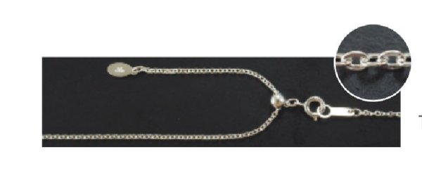 925 Zilveren collier. 60 Cm. Verstelbaar , dikte 1,2 mm (C-0214) ACS