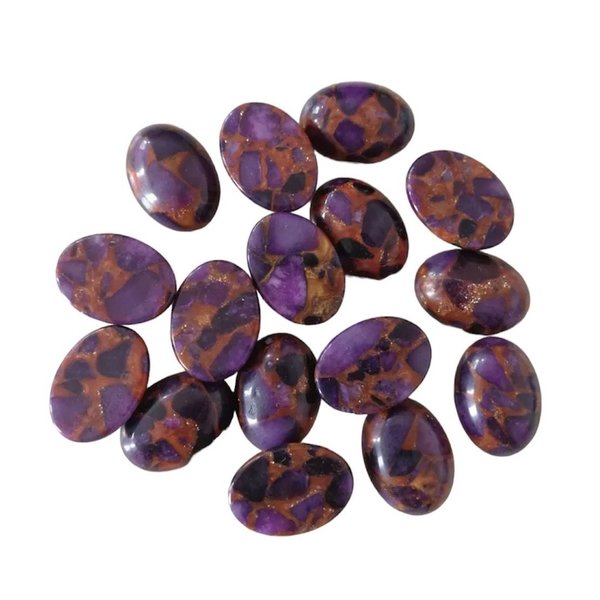 Cabochon Natuursteen. Purple Cloisonne Jasper Ovaal 10*14 mm